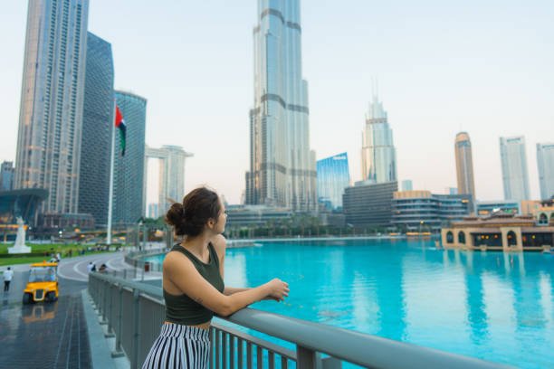 Dubai - woman looking at Burj Khalifa, 4 nights, 135 BHD